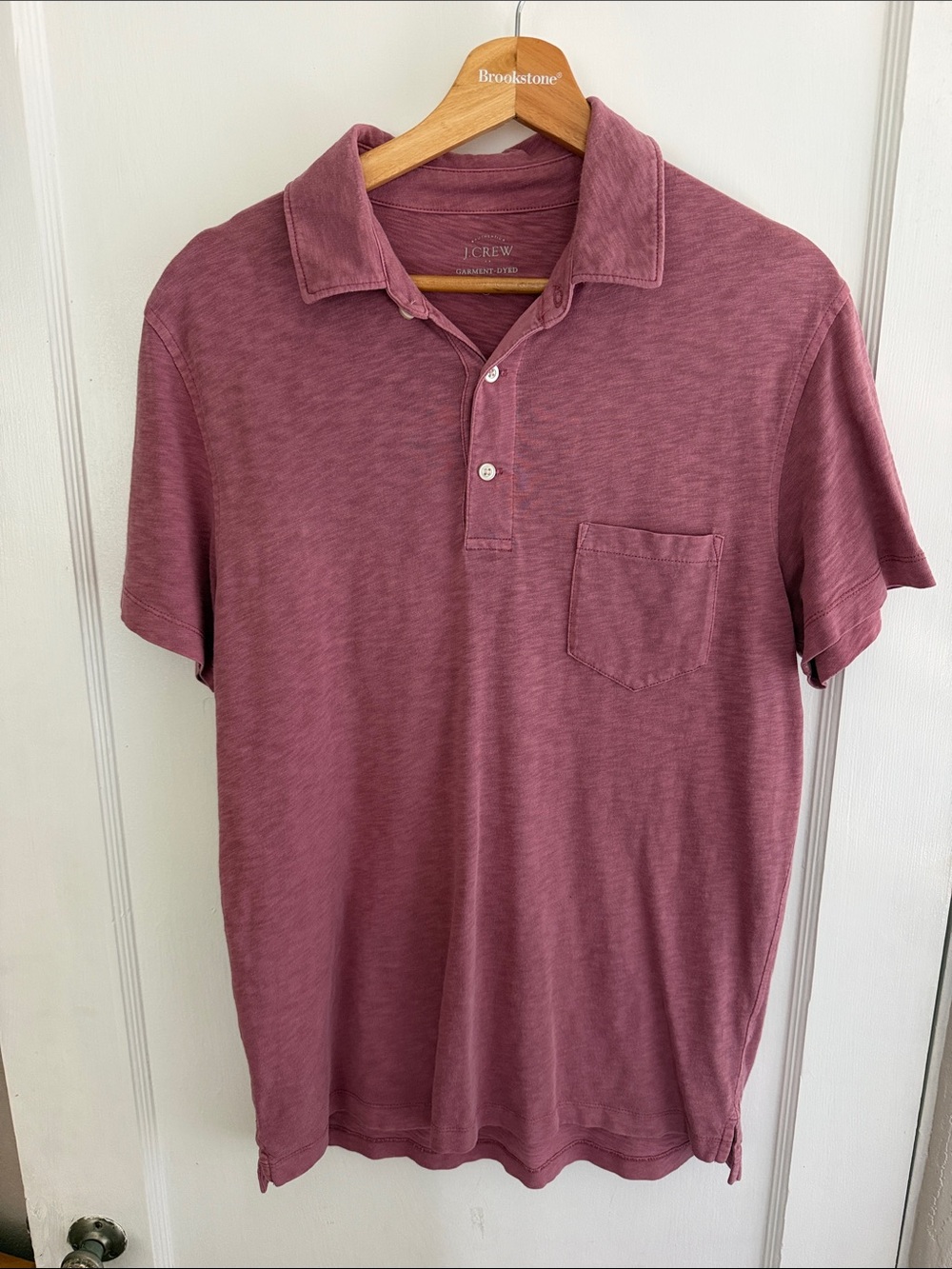 J. Crew Men’s Short-Sleeve Polo in Mauve Purpley Pink Size M